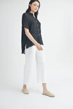 Solid Button Down Top in Black