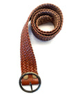 Cognac Leather Braided Belt