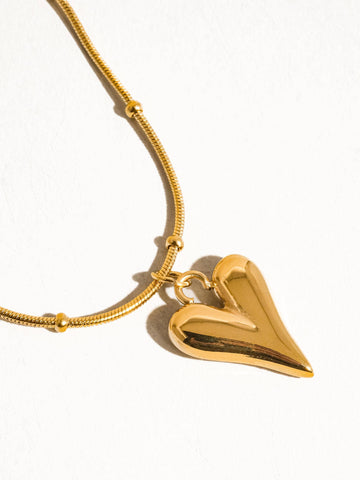 18K Gold Plated Non-Tarnish Heart Necklace