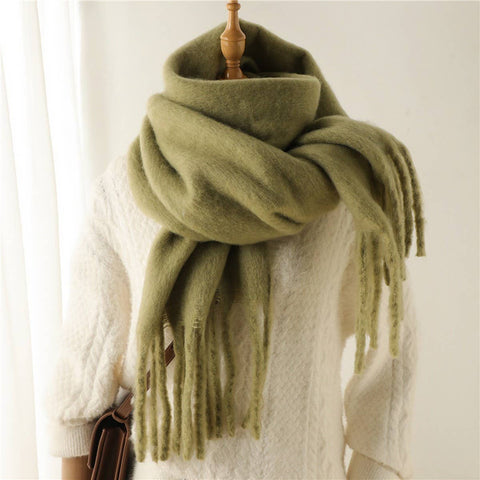 Tassel Scarf in Army Green