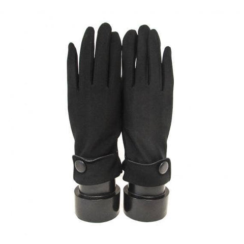 Black Gloves with Large Button