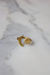 Adjustable Solid Brass Moon Ring