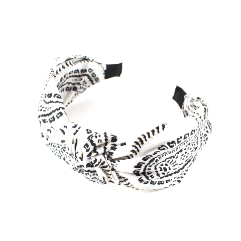 Paisley Headband in White