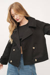 Olive Cropped Trench Jacket