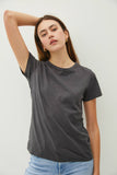 Garment Dyed Slub Tee in Black