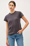 Classic Cut Acid Wash Cotton T-shirt in Charcoal