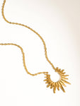 Muse Non-Tarnish Gold Sun Necklace in Yellow Gold