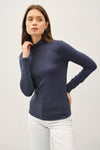 Turtleneck Knit Top in Eclipse