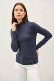 Turtleneck Knit Top in Eclipse