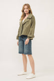 Olive Cropped Trench Jacket