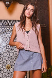 V-Neck Sweater Vest with Airy Relaxed Fit