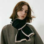 Coffee Contrast Knitted Scarf