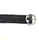 Black Leather Braided Belt