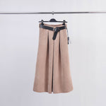 Corduroy Skirt with Belt in Taupe