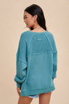 Oversized French Terry Pullover in Seaglass