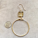 Gold Champagne Crystal Hoop Earrings