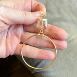 Gold Champagne Crystal Hoop Earrings