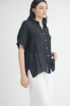 Solid Button Down Top in Black