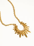 Muse Non-Tarnish Gold Sun Necklace in Yellow Gold