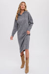 Hoodie Sweater Dress in Charcoal