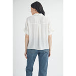 Short Sleeve Collar Shirt in Off White