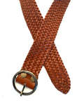 Cognac Leather Braided Belt