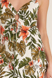 Tropical Print Midi Dress