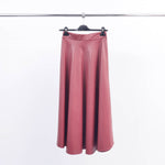 Flared Faux Leather Skirt in Bordeaux