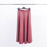 Flared Faux Leather Skirt in Bordeaux