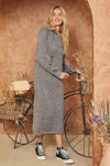 Hoodie Sweater Dress in Charcoal