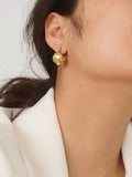 Amélie 18K Gold Non-Tarnish Classic Round Huggie Earring in Yellow Gold