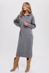 Hoodie Sweater Dress in Charcoal