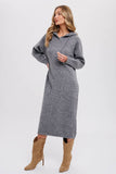 Hoodie Sweater Dress in Charcoal