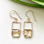 Gold Frame Smokey Crystal Earrings