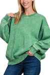 Acid Wash Oversized Fleece Pullover