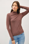 Turtleneck Knit Top in Choco