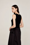 Mixed Cotton Black Maxi Dress