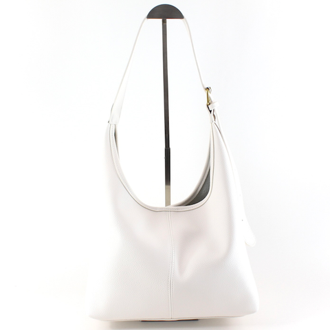 White Hobo Bag With Cosmetic Pouch