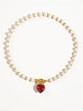 18K Gold Plated Vintage Natural Baroque Pearl Heart Necklace