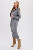 Hoodie Sweater Dress in Charcoal