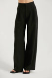 Shiloh Straight Leg Pleated Trousers in Black