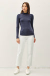 Turtleneck Knit Top in Eclipse