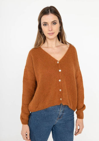 Cognac Mohair Wool Sweater