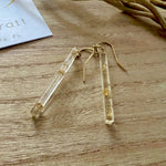 Drama Queen Gold Lucite Dangle Earrings