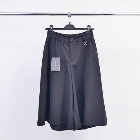 Wide Bermuda Culotte Skirt in Black