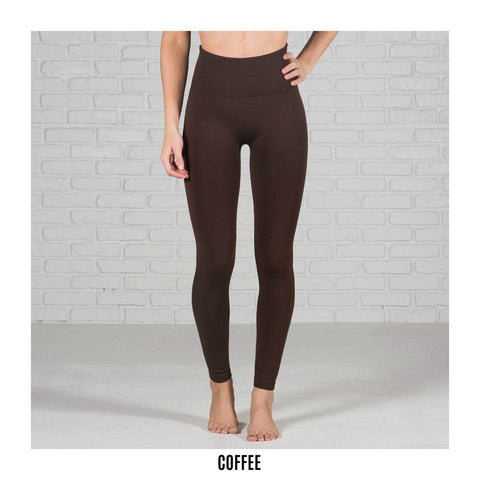 Fleece Lined Leggings in Coffee