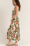 Tropical Print Midi Dress