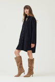 Black Corduroy Shirt Dress