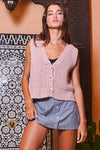 V-Neck Sweater Vest with Airy Relaxed Fit