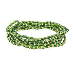 Green and Gold Multi Layered Beaded Stretch Bracelet